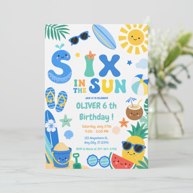 Invitation Six in the Sun 6e Anniversaire (Debout devant)