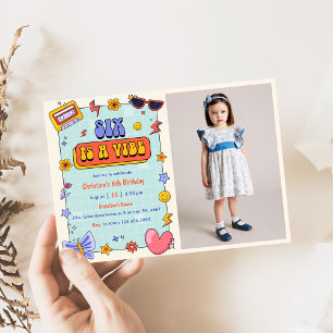 Invitation Six Is A Vibe Super Hippie 6e Anniversaire Photo