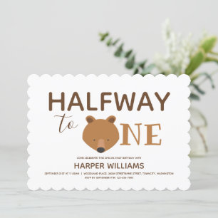 Invitation Six Mois Ours Bébé Demi-Anniversaire