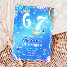 Six Seven 6 7 Neon Glow Groovy Space Garçon Annive