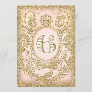 Invitation Sixième anniversaire une fois à une fois Princesse