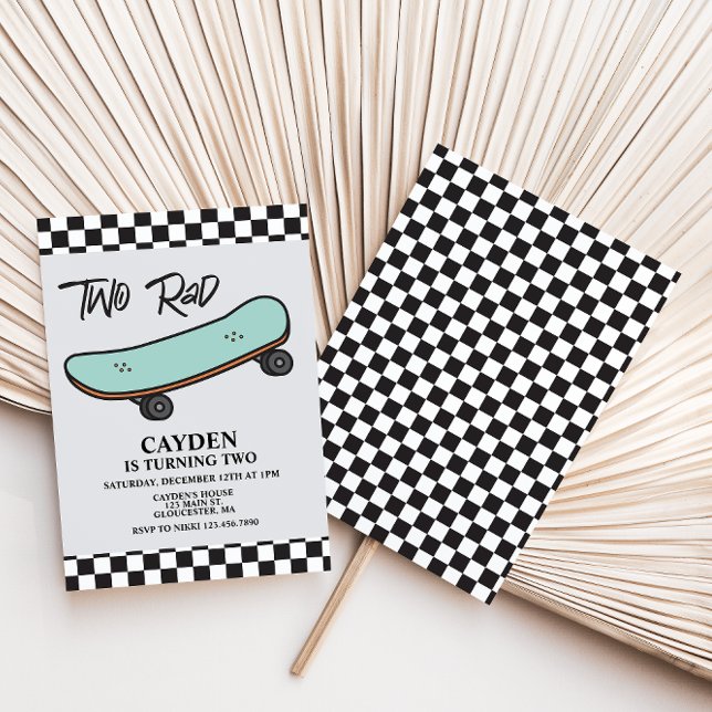 Invitation Skate Deux Rad 2E Anniversaire (Créateur téléchargé)