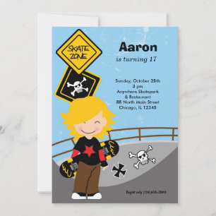 Invitation Skateboard Anniversaire