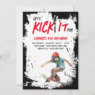 Invitation Skateboard Photo Grunge Skate Boy Anniversday Part