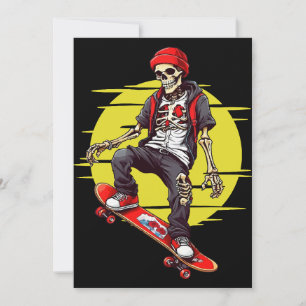 Invitation Skateboard Skeleton