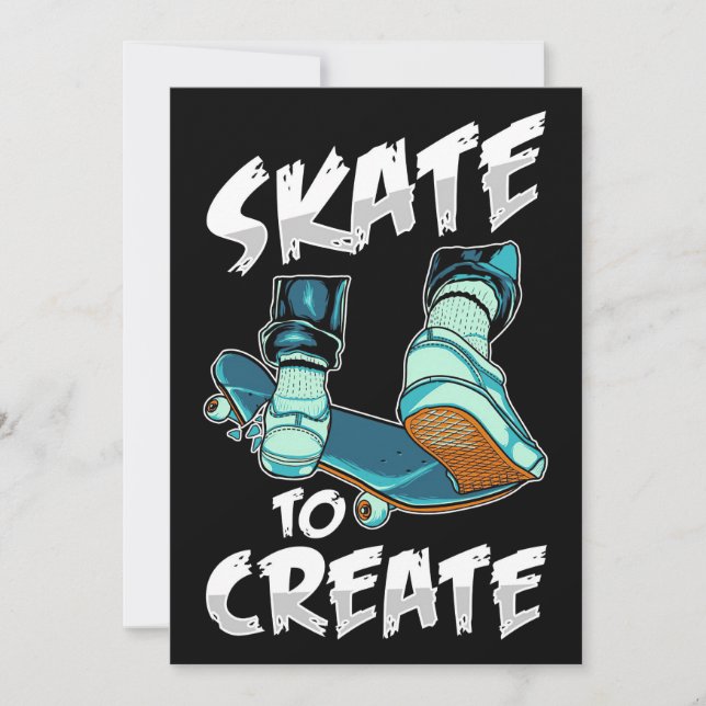 Invitation Skateboardeur Skate Pour Créer (Devant)