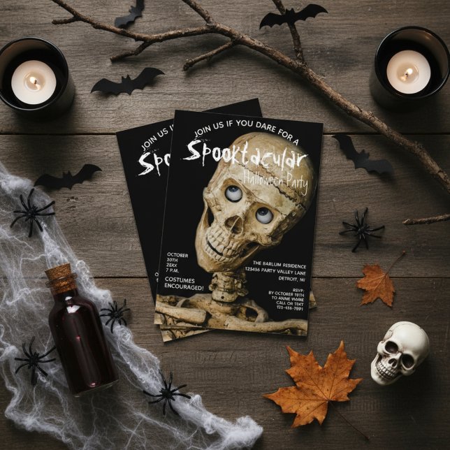 Invitation Skeleton Bash Halloween (Skeleton Bash Halloween Party Invitation)