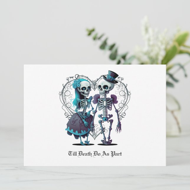 Invitation Skeleton Couple Mariage (Debout devant)