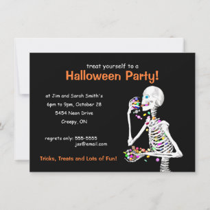 Invitation Skeleton de la fête d'Halloween