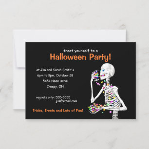 Invitation Skeleton de la fête d'Halloween