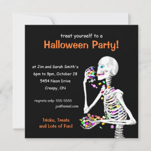 Invitation Skeleton de la fête d'Halloween