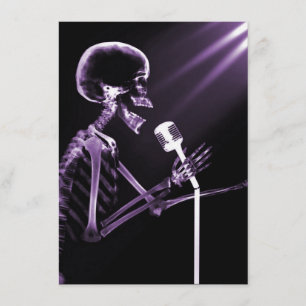 INVITATION SKELETON DE LA VISION X-RAY CHANTANT SUR RETRO MIC