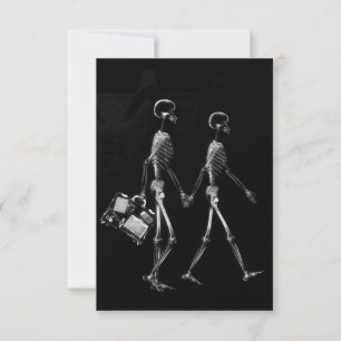 INVITATION SKELETON DE LA VISION X-RAY COUPLE VOYAGEURS B&W