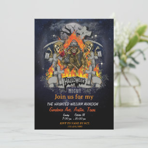 Invitation Skeleton Effrayant Dans La Soirée Halloween
