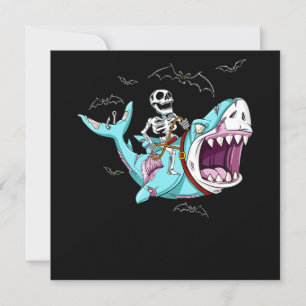 Invitation Skeleton équitation Zombie Shark Funny Halloween c