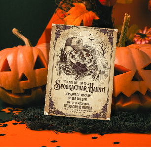 Invitation Skeleton gothique adulte Couple Halloween Party