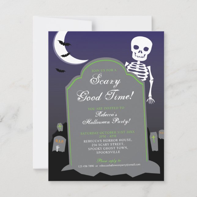 Invitation Skeleton Halloween (Devant)
