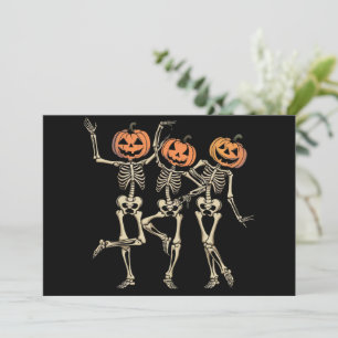 Invitation Skeleton Halloween Citrouille Automne saison Éffra