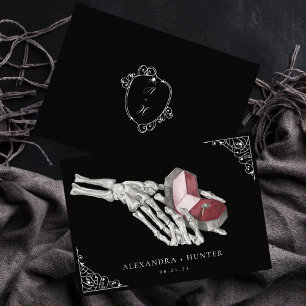 Invitation Skeleton Hand Ring Mariage gothique Enregistrer la