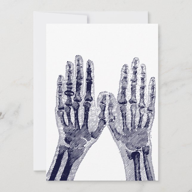 Invitation Skeleton Hands Xray Image dessin Anatomie humaine (Devant)