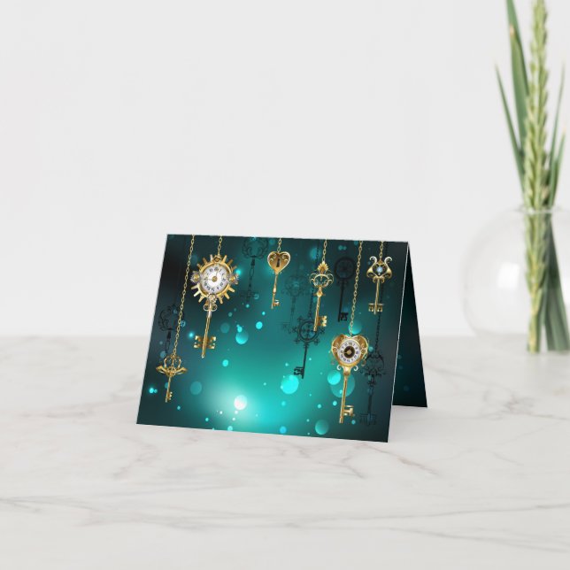 Invitation Skeleton Keys on Green Background (Devant)