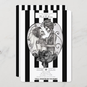Invitation Skeleton Love Couple Mariage Danse Mariage gothiqu