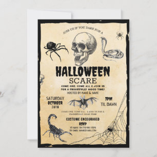 Invitation Skeleton partie Halloween Squelette Déplaisant Sco