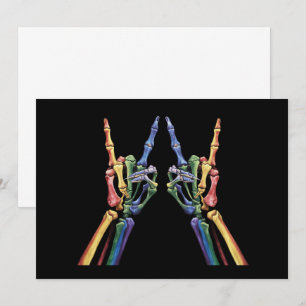 Invitation Skeleton Rock Main LGBTQ Cool Rainbow Flag Gay