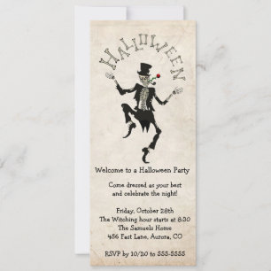 Invitation Skeleton Steampunk Halloween Bachelor B jour Party