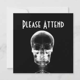 INVITATION SKELETON VISION X-RAY SKULL - B&W