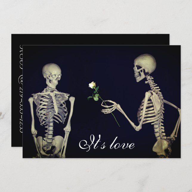 Invitation Skeletons dans Love Mariage (Devant / Derrière)