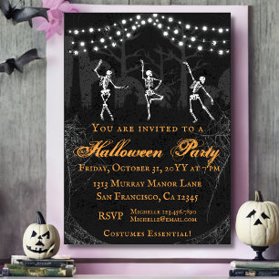 Invitation Skeletons éffrayants Graveyard Halloween Party
