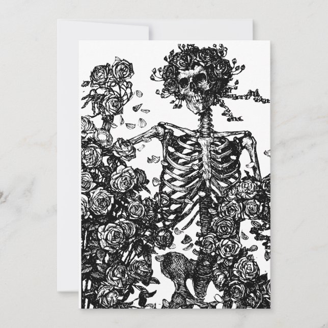 Invitation Skeletons et Rose (Devant)