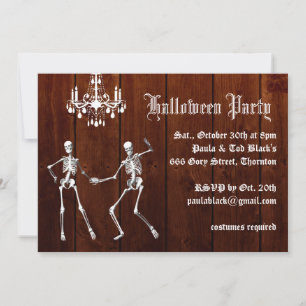 Invitation Skeletons glamour sur l'invitation de l'Halloween