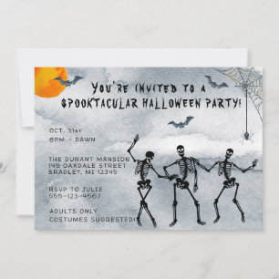 Invitation Skeletons Spooktacular Halloween Party