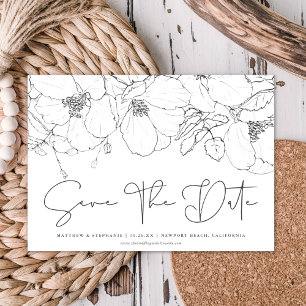 Invitation Sketchbook Florals ENREGISTRER LA DATE Annonce
