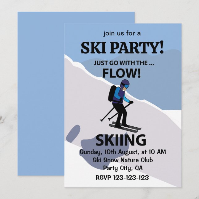 Invitation Ski Aller Avec Le Ski De Flux (Devant / Derrière)