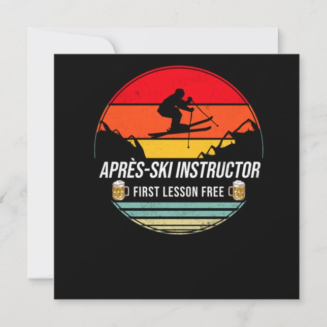 Invitation Ski Aprsski Instructeur Première leçon Ap gratuit (Devant)