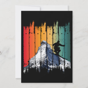 Invitation SKI DE LA MONTAGNE vintage DE NEIGE SKI CADEAU