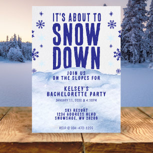 Invitation Ski d'hiver Snow Snowflake Bachelorette