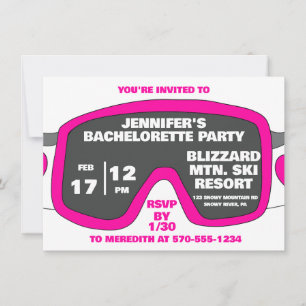 Invitation Ski Goggles Ski Thématique Bachelorette Party