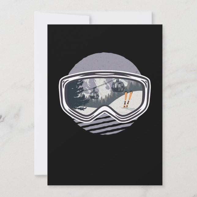 Invitation Ski Googles Ascenseur Ski Ski Sports d'hiver Cadea (Devant)