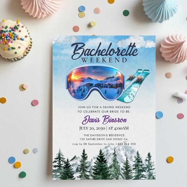 Invitation ski nautique week-end bachelorette (Créateur téléchargé)
