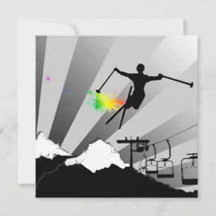 Invitation ski : piste en poudre arc-en-ciel