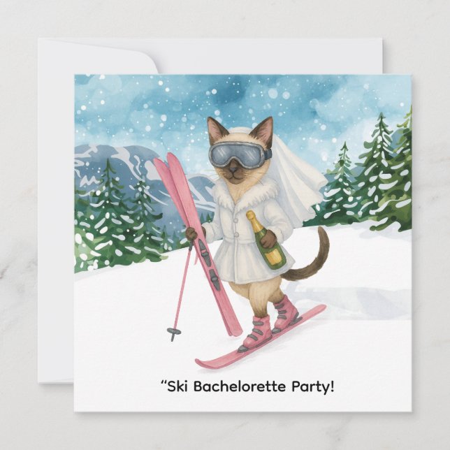 Invitation Ski pour la mariée sur la pente Bachelorette Party (Devant)