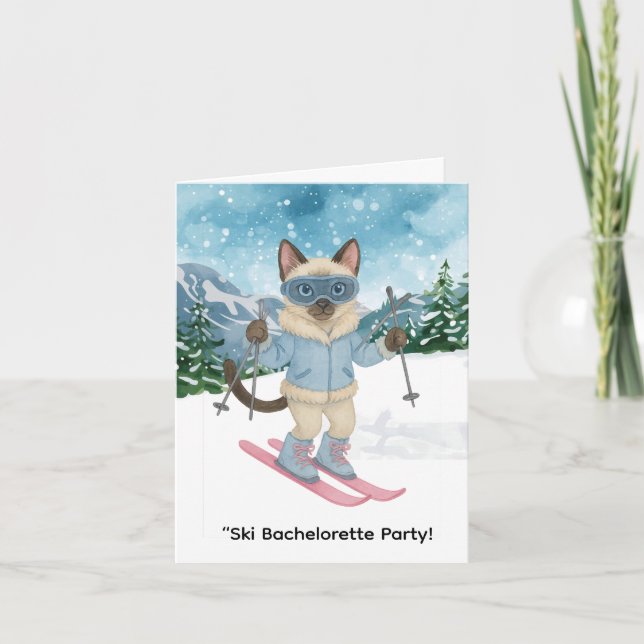Invitation Ski pour la mariée sur la pente Bachelorette Party (Devant)