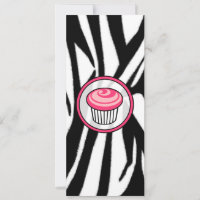 Invitation Skinny Cupcake rose - Zebra Print