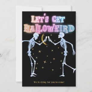 Invitation Skull Neon Halloween Halloween Skeletons dansants