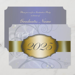 Invitation Sky Blue Harvest et Gold 2022 Graduation Party