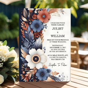 Invitation Sky Budget pas cher extérieur élégant Mariage bleu